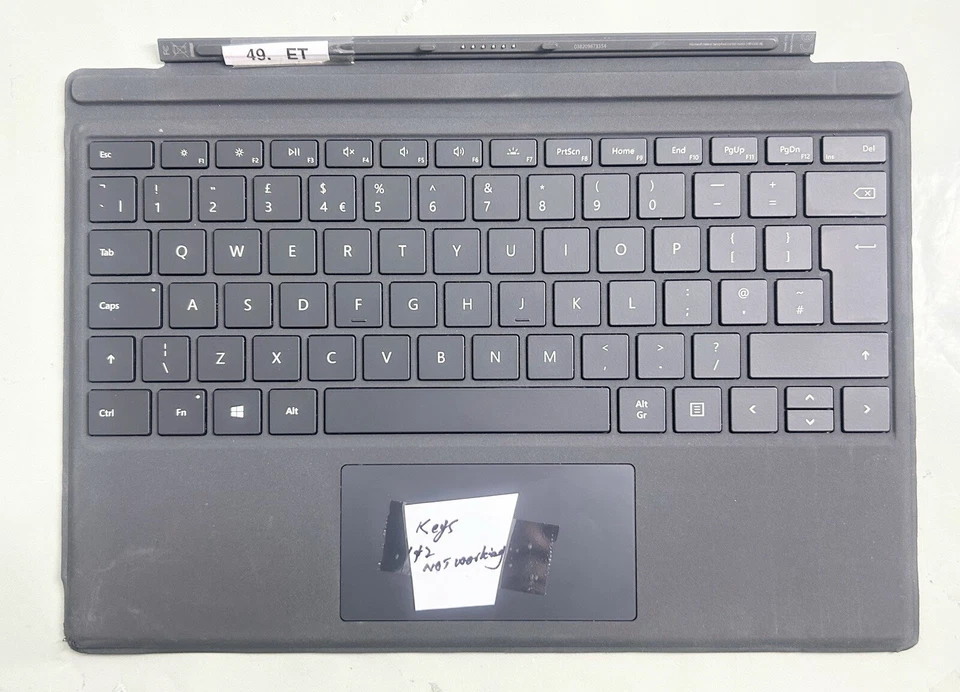 Microsoft 1725 Surface Pro 4 /5 / 6 / 7  Type Cover Keyboard.  Faulty Keys (49ET - Image 1 of 1