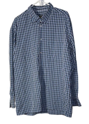 Bugatchi Uomo Mens Button Up Shirt Size XL Blue Plaid  - Image 1 of 4