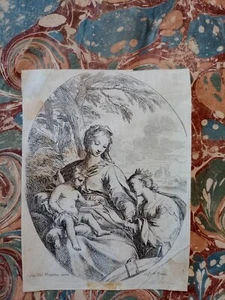 Carlo Maratta Sposalizio mistico Santa Caterina acquaforte XVII sec. Madonna - Foto 1 di 7