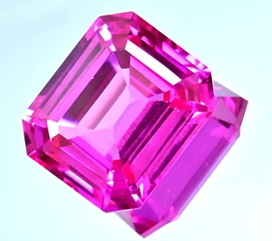 Flawless Natural Mogok Pink Ruby 49.00 Ct Emerald Cut Certified Loose Gemstone - Picture 1 of 8
