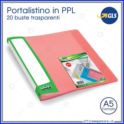 portalistini A5 con dorso personalizzabile buste copertina plastica trasparente  - Immagine 1 di 3
