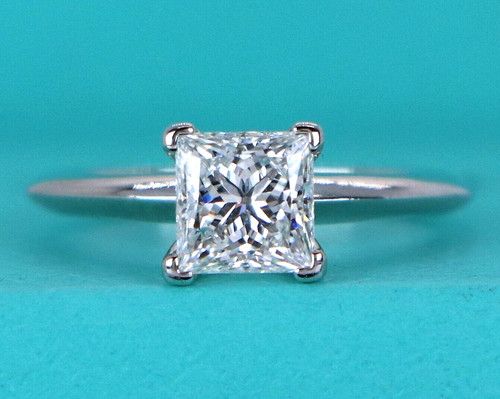 TIFFANY & CO. $16 750 Tiffany & Co Platinum 1.05ct G VVS1 Princess Cut Diamond Engagement Ring