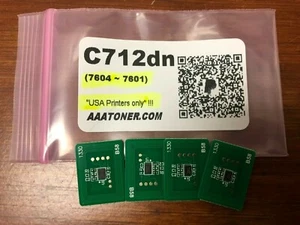 4 x Toner Chip for OKI C712dn, C712 Printer Refill (46507604 - 7601) - Picture 1 of 2