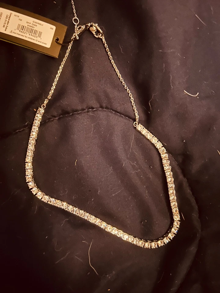 Nuevo Collar Tenis Kate Spade Reina de la Cancha Plateado/Transparente Foto 1 de 2