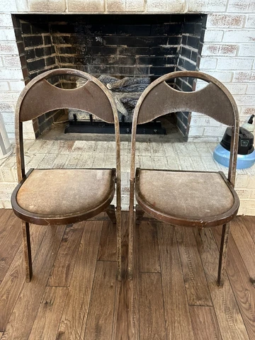 Antique Bentwood Folding Walnut? Wood Chairs Art Deco 1910 B.J. Harrison Son Co Cover