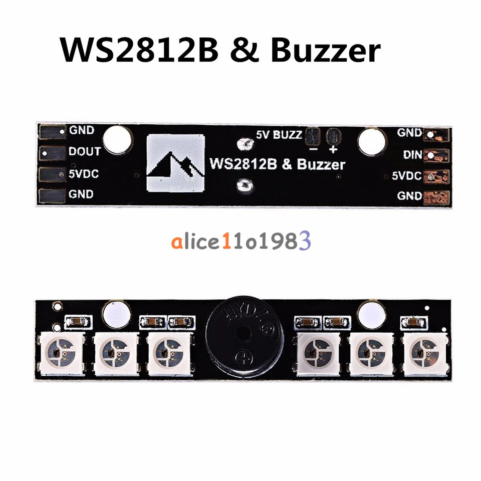 WS2812B LED 5V Active Buzzer 6x RGB Chips LED Indicator for NAZE32 Arduino - Image 1 of 1