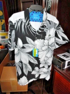 Robert Graham Black & White Short Sleeve Shirt Size Large & Matching Shorts NWT - Picture 1 of 15