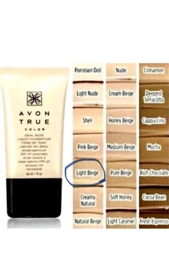 NEW ~Avon True Color IDEAL NUDE Liquid Foundation ~Natural Beige~ NOS ~1 fl oz - Image 1 of 2