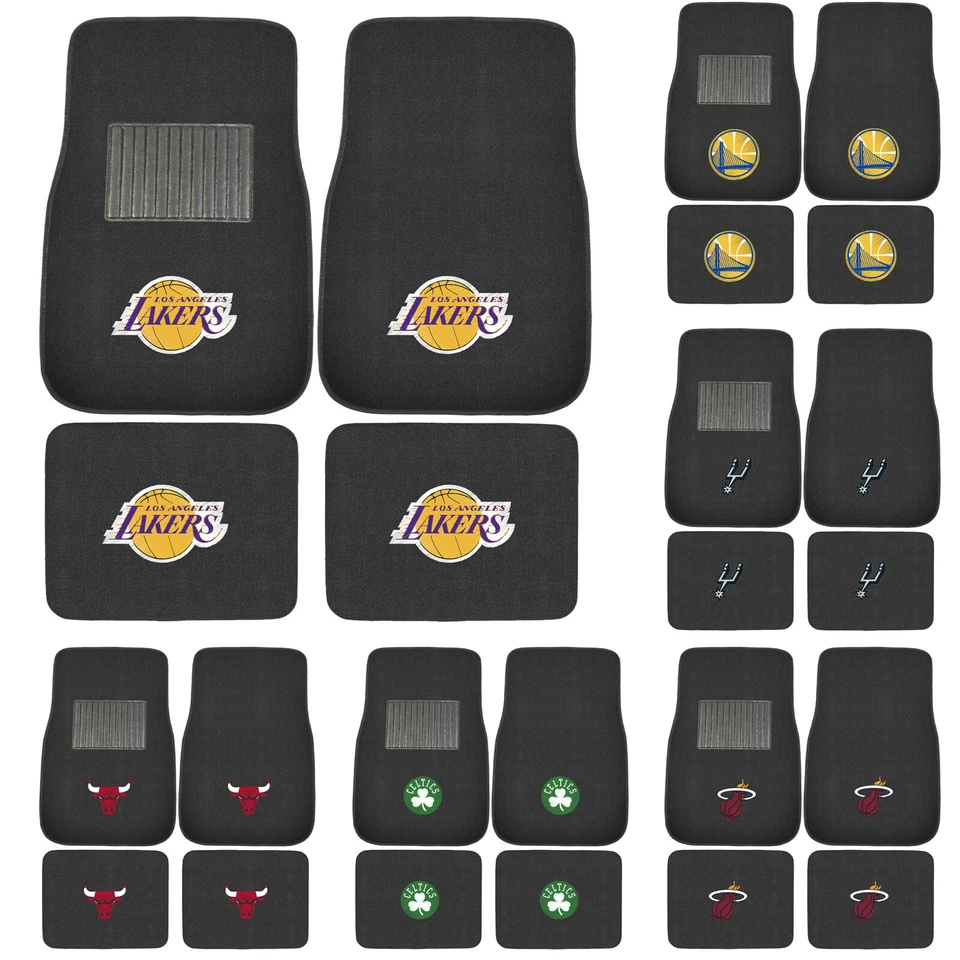 Совершенно новый набор из 4 шт. напольных ковриков NBA Pick Your Team для автомобиля грузовика спереди сзади - Изображение 1 из 1