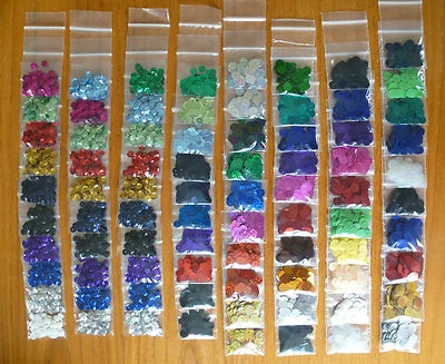 GÜTERMANN 1'000 Sequins : 100 of each 10 Colours in Various Styles and Sizes: 6, 8, 10mm
