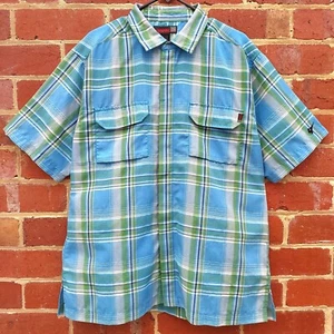 Vintage Y2K TONY HAWK Mens Plaid Check Button Up Skate Street Polo Shirt - Large - Picture 1 of 6