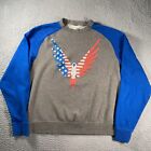 Maverick Sweater Boys Small Red Blue American Eagle Crewneck Long Sleeve Shirt