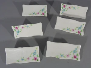 Lillian Vernon Vintage  Porcelain Name Place Markers Set Of 6 Reusable Orig Box - Picture 1 of 6