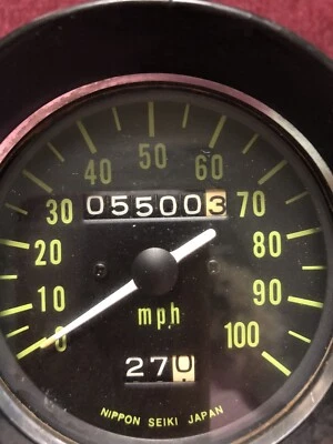 VINTAGE KAWASAKI 1972 F7 175 - 1974 F9 Big Horn 350 SPEEDOMETER *TESTED & WORKS - Image 1 of 4