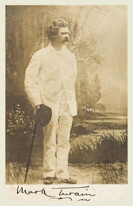 Mark Twain Signed Autograph 1 RPPC Photo Postcard COPY - Picture 1 of 2