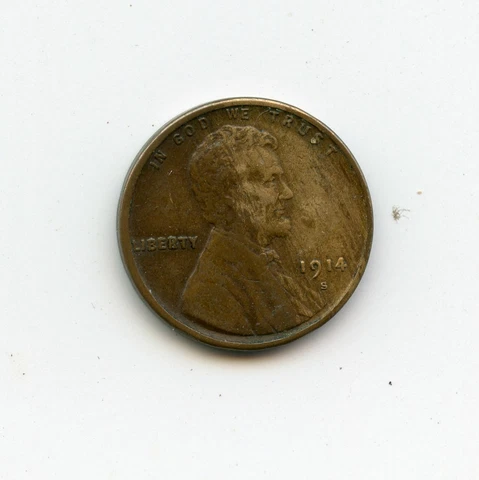 1914-S LINCOLN CENT LAMINATION MINT ERROR BETTER DATE-CHEAP-L@@K Cover