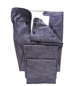 $800 ISAIA Blue Wool/Silk Abstract Pattern Dress Pants 38W - Picture 1 of 5