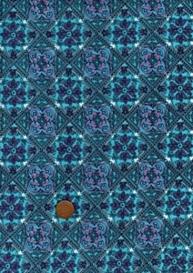 100% Cotton Fabric Indian Lawn Geometric Tile Turquoise Pink White Patchwork - Picture 1 of 1