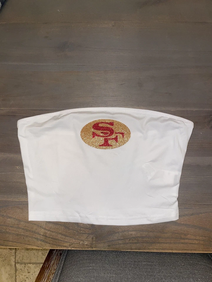 Mujer NUEVA Camiseta sin Mangas San Francisco 49ers Fútbol Deportes NFL Recortada Rojo Dorado Foto 1 de 1