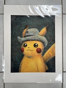 Pokemon x Van Gogh Pikachu With Grey Felt Hat Giclee Print 30X40 cm + COA - Bild 1 von 3