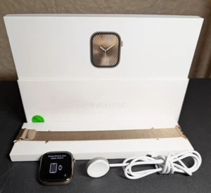💎Apple Watch Series 10 Cellular 46mm Gold Titanium Gold Milanese Loop M/L💎 - Zdjęcie 1 z 6