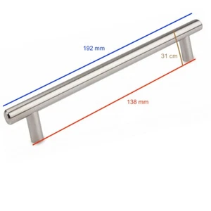 Silver Brushed T Bar Kitchen Door Handle DRAWER Handle FURNITURE PULL 138 -192cm - Picture 1 of 1