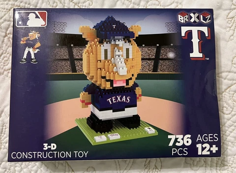 FOCO BRXLZ MLB Texas Rangers Team Mascot 3-D Construction Toy Cover