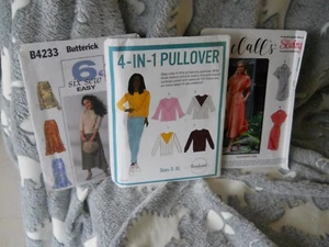 McCALLS M8030 XS-XL & BUTTERICK B4233 18-22 THREADCOUNT TC2010 S-XL UNCUT - Picture 1 of 7