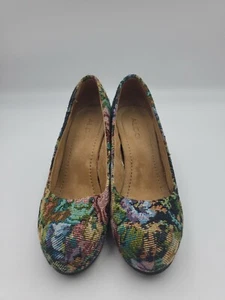 Aldo Plumb Wedge High Heels Pump Floral & Tan SZ 7 - Picture 1 of 6