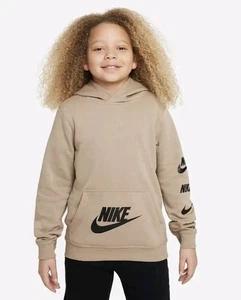 Nike Junior,Graphics Logo Fleece Hoodie Beige FN7724-247, Size UK S - Picture 1 of 6