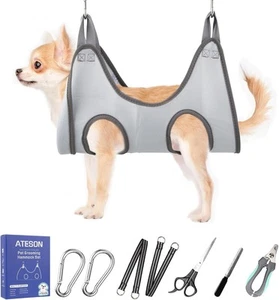 Pet Dog Grooming Hammock Harness for Medium Dogs M 40LB, Gray - Picture 1 of 6