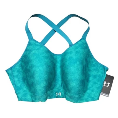Under Armour Sports Bra 3X Crossback Workout Bra Medium Support Green Activewear - Image 1 of 4