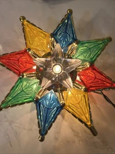 Weihnachtsbaumspitze 8-Punkt Stern Baumkrone 8 Zoll Mehrfarbig Siehe Details - Bild 1 von 3