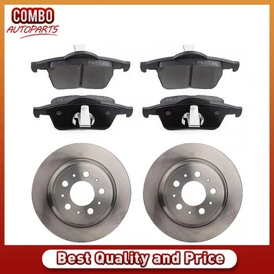 Rear Brake Rotors Ceramic Brake Pads fits 2001 2002 2003 2004 2005 Volvo S60 - Image 1 of 4