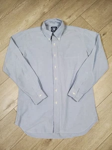Vintage 80s J. Press Oxford Shirt 16-34 Blue Made in USA OCBD Ivy League 90s - Picture 1 of 12