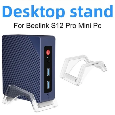 Mini PC Support de Bureau Acrylique Transparent pour Beelink S12Pro Espace Effic - Photo 1/4