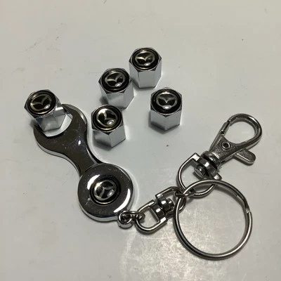 Mazda Car Wheels Tire Valve Dust Stem Air Cap Cover + Keychain Ring - Image 1 of 3