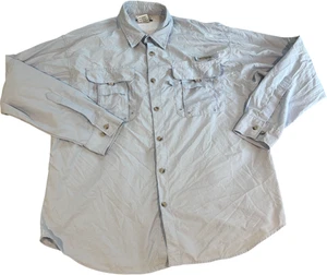 Camisa de pesca Columbia PFG Bahama para hombre mediana azul claro manga larga abotonada - Imagen 1 de 8