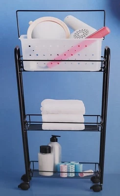 New Room Essentials Rolling Bathroom Storage Cart Shower Tower Removable Caddy - Image 1 of 4
