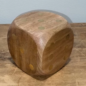 Jumbo 4" Holz Einzel Matrize mit Messing-Inlays Handarbeit Indien Dekor Briefbeschwerer - Bild 1 von 11