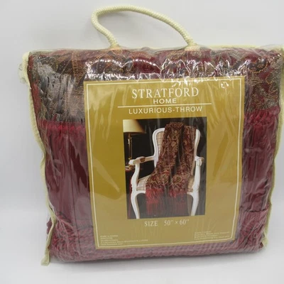 Vintage Stratford Home Luxury Home Throw Paisley Jacquard 50x60 - Image 1 of 4