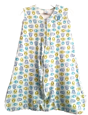 Saco de Dormir Halo Algodón Franela Med 6-12m Azul Pastel Estampado Búhos 16-24lbs Foto 1 de 2
