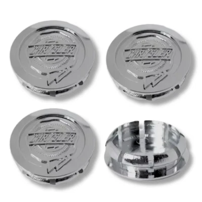 Tapacubos central de aleación x4 para Chrysler muchos modelos 54 mm gris plata Foto 1 de 4