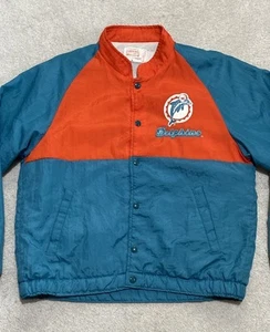 Giacca nylon vintage Miami Dolphins Swingster uomo M Owens Corning gioco omaggio - Foto 1 di 15