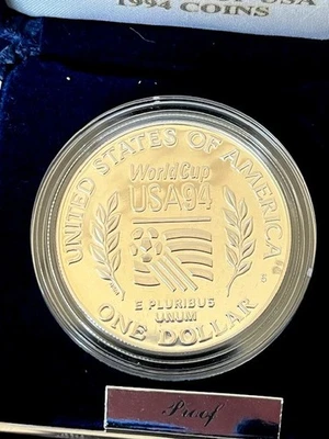 Dollaro d'Argento Coppa del Mondo USA 1994 PROOF - Immagine 1 di 3