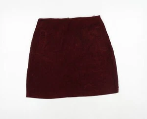 New Look Womens Red Cotton Blend Bandage Skirt Size 8 Zip - Picture 1 of 10