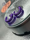 Tous 🆕gold plated 925 earrings on silver Virtual Garden Purple 🌂