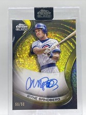 2022 Topps Chrome Black Gold Mini Diamonds Autograph Ryne Sandberg # 50/50 Auto