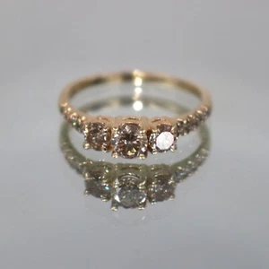 10K Yellow Gold 3-Stone Diamond Engagement Ring, Size 9, 2.6 grams, 0.33 carat - Picture 1 of 12