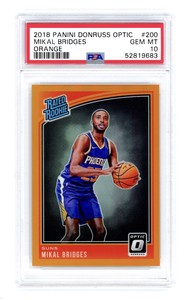 2018-19 Panini Donruss Optic MIKAL BRIDGES #38/199 Orange Prizm Rookie RC PSA 10